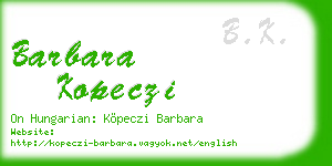 barbara kopeczi business card